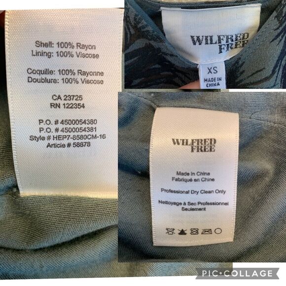 𝅺ARITZIA Wilfred free green leaf tropical spaghetti strap Vivienne dress Sz Xs - Picture 8 of 11